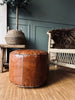 Poef met gladde bovenkant - Cognac