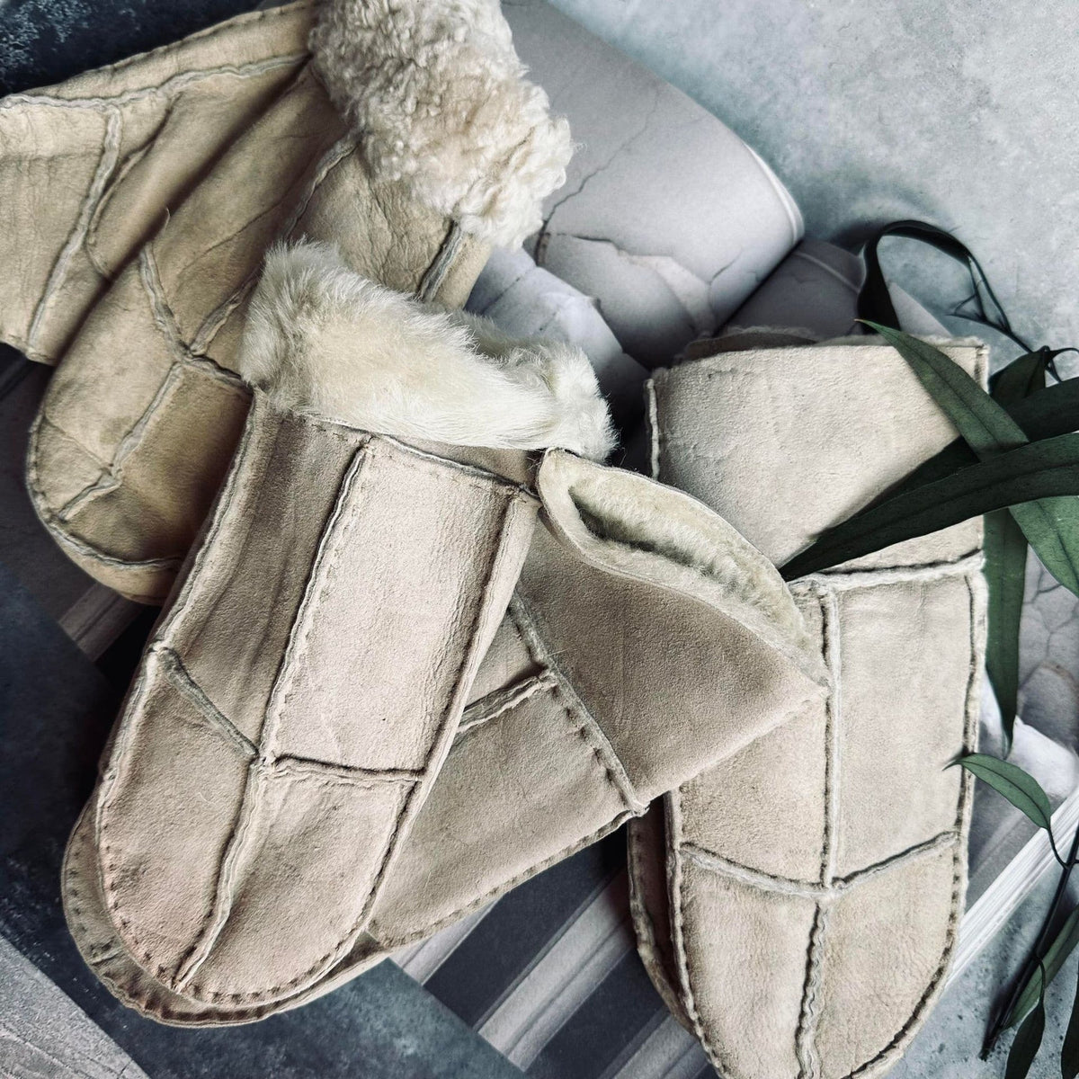 Rulams wanten - Beige mix