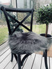 Voordeelset stoelcushion / Rond 4 stuks – imitatiebont – Donkergrijs