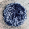 Stoelkussen van imitatiebont - JEANS BLUE Ø37cm