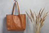 Shopper van zacht cognacleer