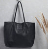 Shopper van soepel zwart leer