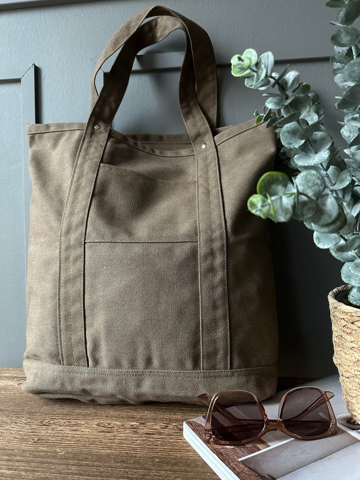 Shopper Natura Kanvas - Brown - VIAMAJA.DK