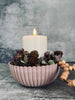 Kom met golvende rand – Roze