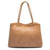 Mooiste shopper HELLA van gevlochten leer - Cognac