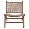 Stoel in teakhout en polyrattan
