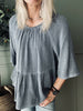 Zomerblouse in linnenmix - Blue
