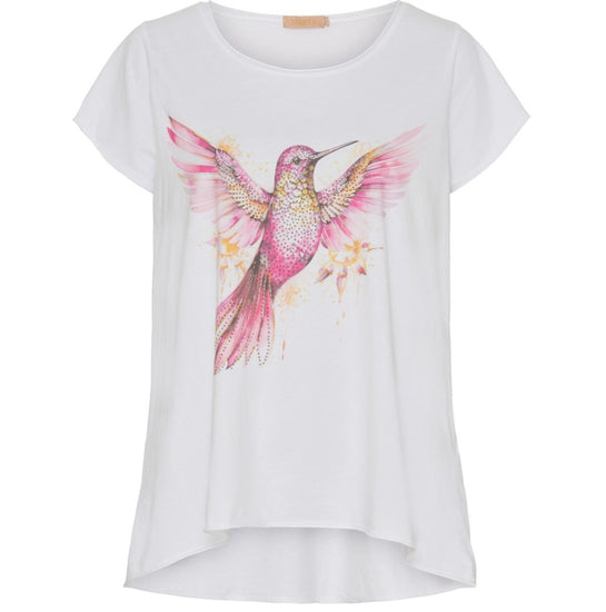 T - shirt pink bird - VIAMAJA.DK