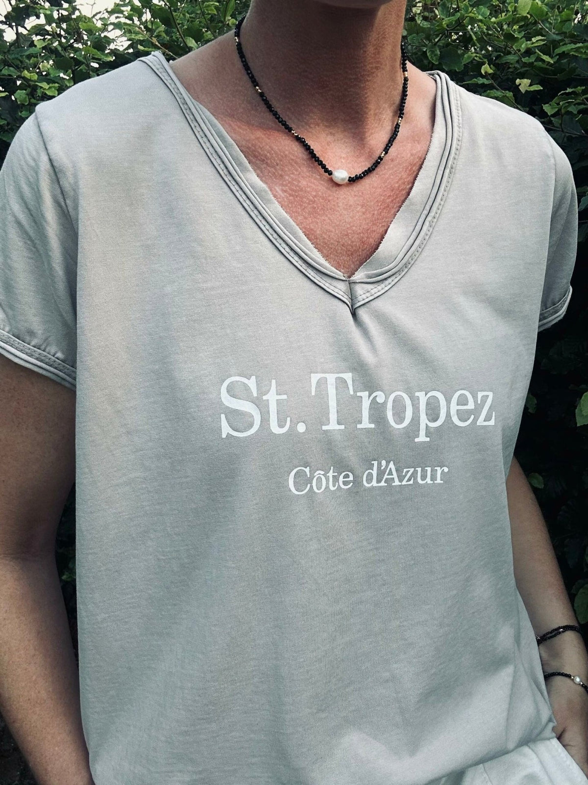 T - shirt ST. TROPEZ Beige - VIAMAJA.DK