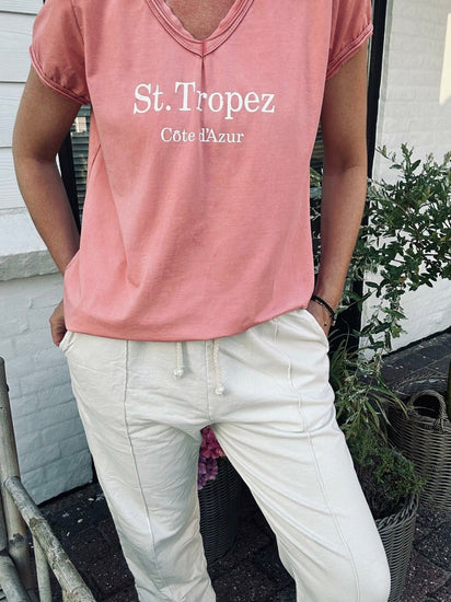 T - shirt ST. TROPEZ dusty coral - VIAMAJA.DK