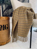 Deken gerecycled katoen – Geel / Beige Gestreept