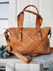 Tas Clara - Cognac gevlochten leer