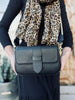 Tas NIMA met lux band - Zwart leer