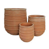 Terracotta bloempotten voor in de tuin - Set van 3