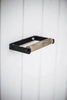 Toiletpapierhouder met houten rol - Zwart