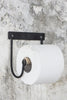 Toiletrolhouder Zwart - m/houten rol