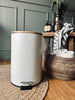 Toiletemmer met bamboe deksel - Wit Big size
