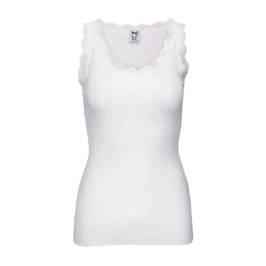 Top med blonde – Hvid S/M - VIAMAJA.DK