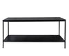 Tv-bench in zwart metaal en hout