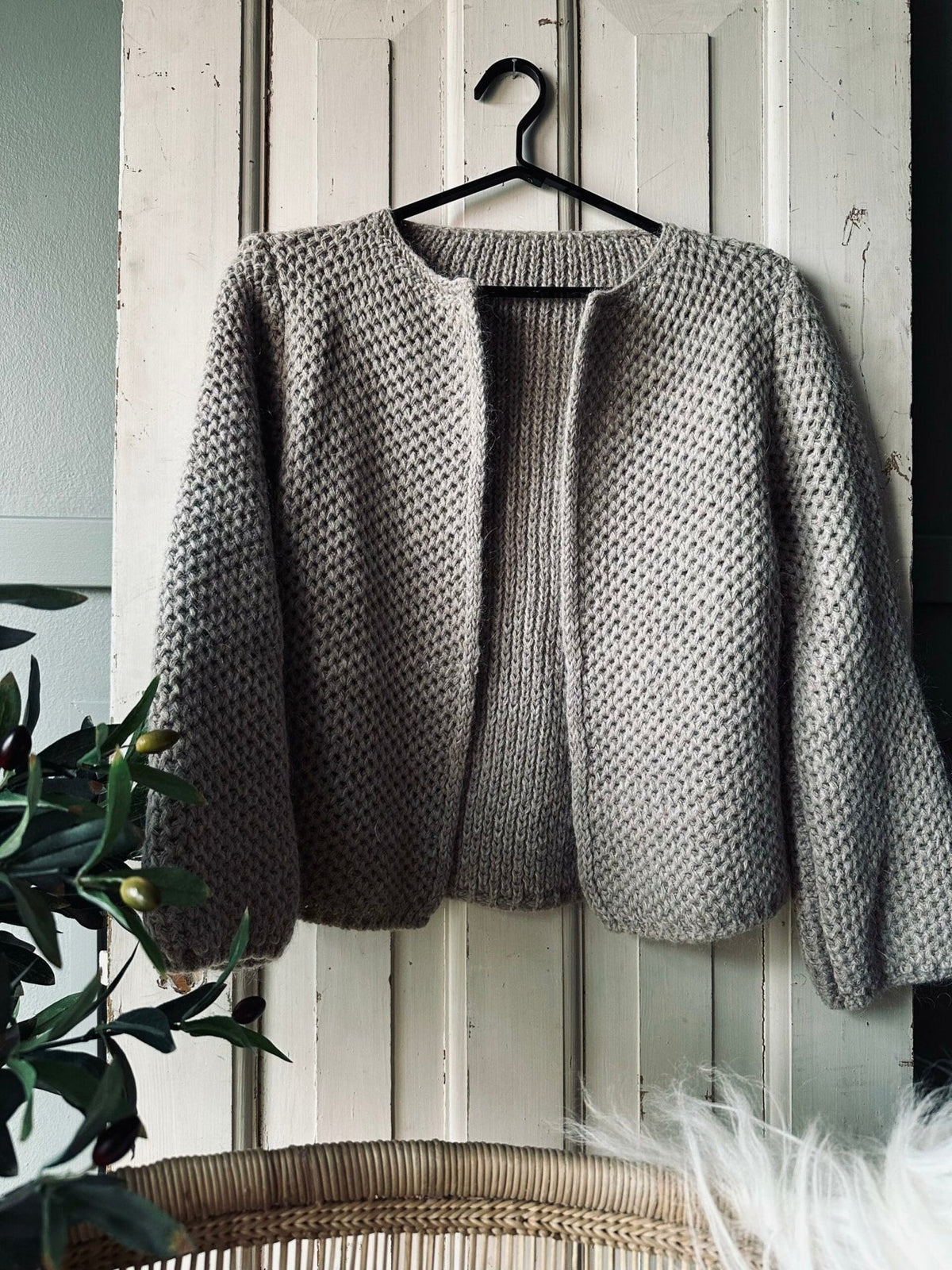 Uldjakke med honeycomb mønster - Taupe - VIAMAJA.DK