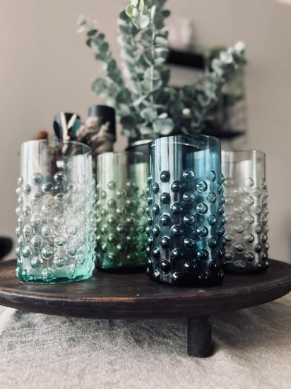 Vandglas MIX med dots - pakke med 4 stk - VIAMAJA.DK