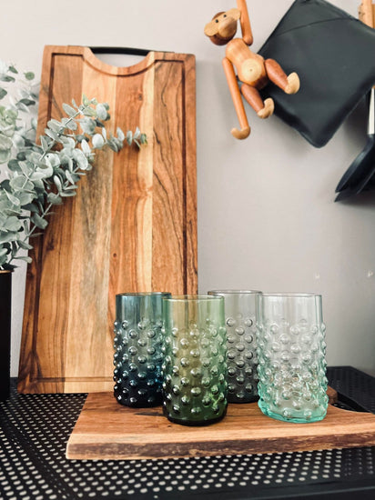 Vandglas MIX med dots - pakke med 4 stk - VIAMAJA.DK
