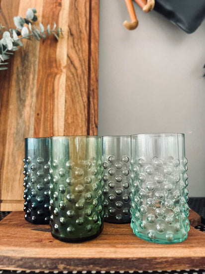 Vandglas MIX med dots - pakke med 4 stk - VIAMAJA.DK