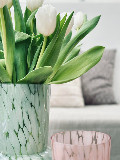 Vase 26cm Mundblæst glas – Green - VIAMAJA.DK