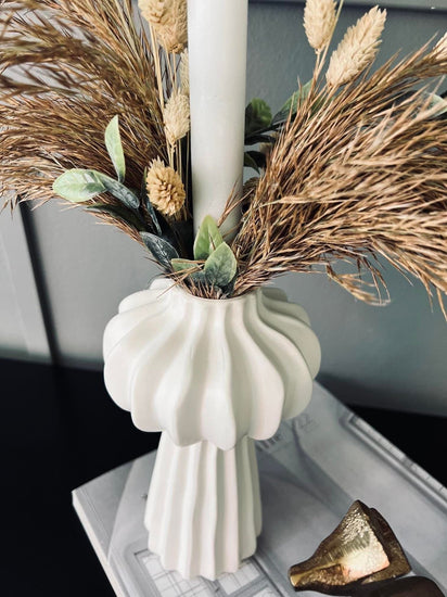 Vase - LOTUS hvid keramik - VIAMAJA.DK