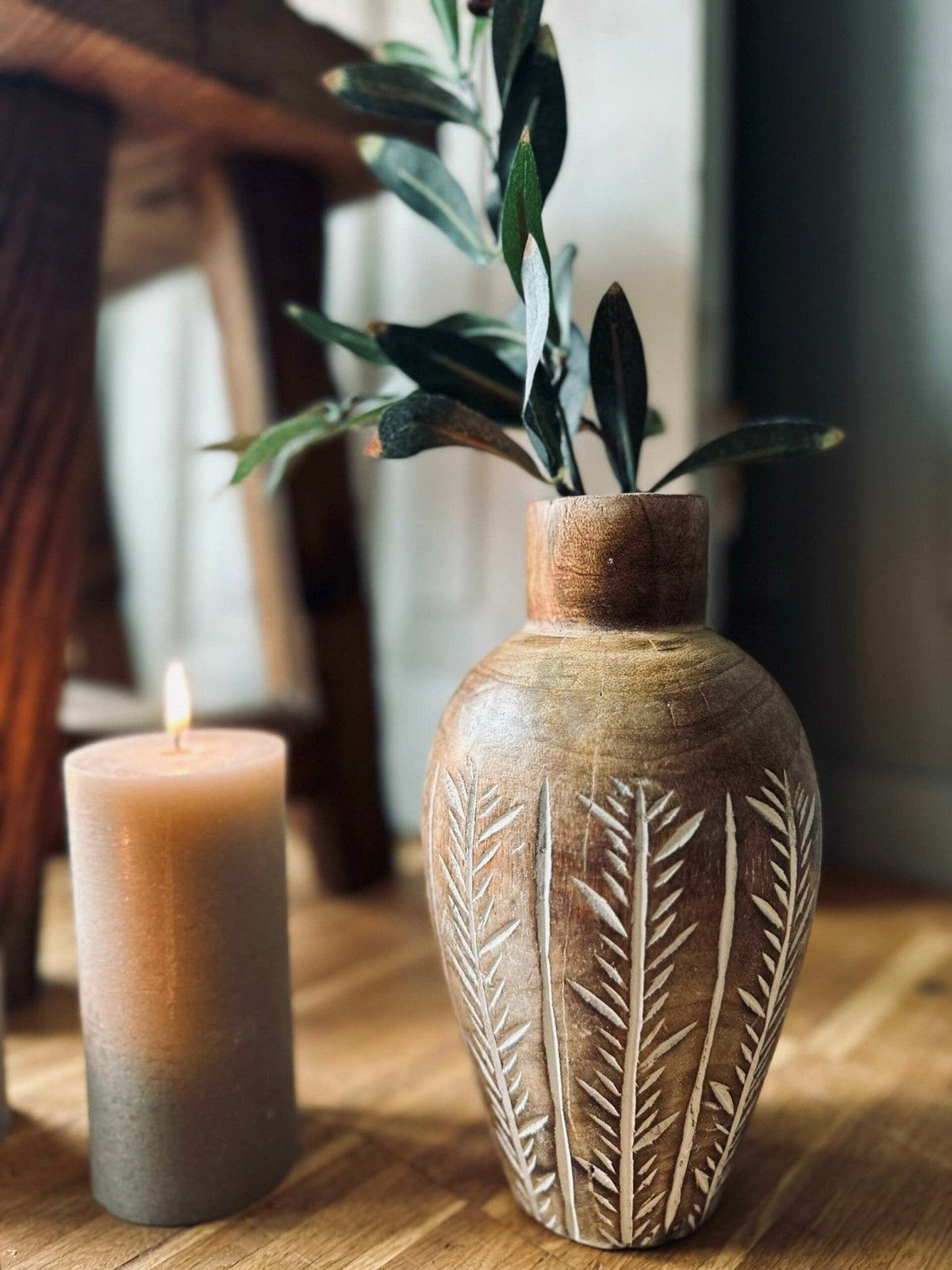 Vase – Wood 22cm - VIAMAJA.DK