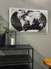 Wereldkaart -  Zwart/Zilver - 97x67cm