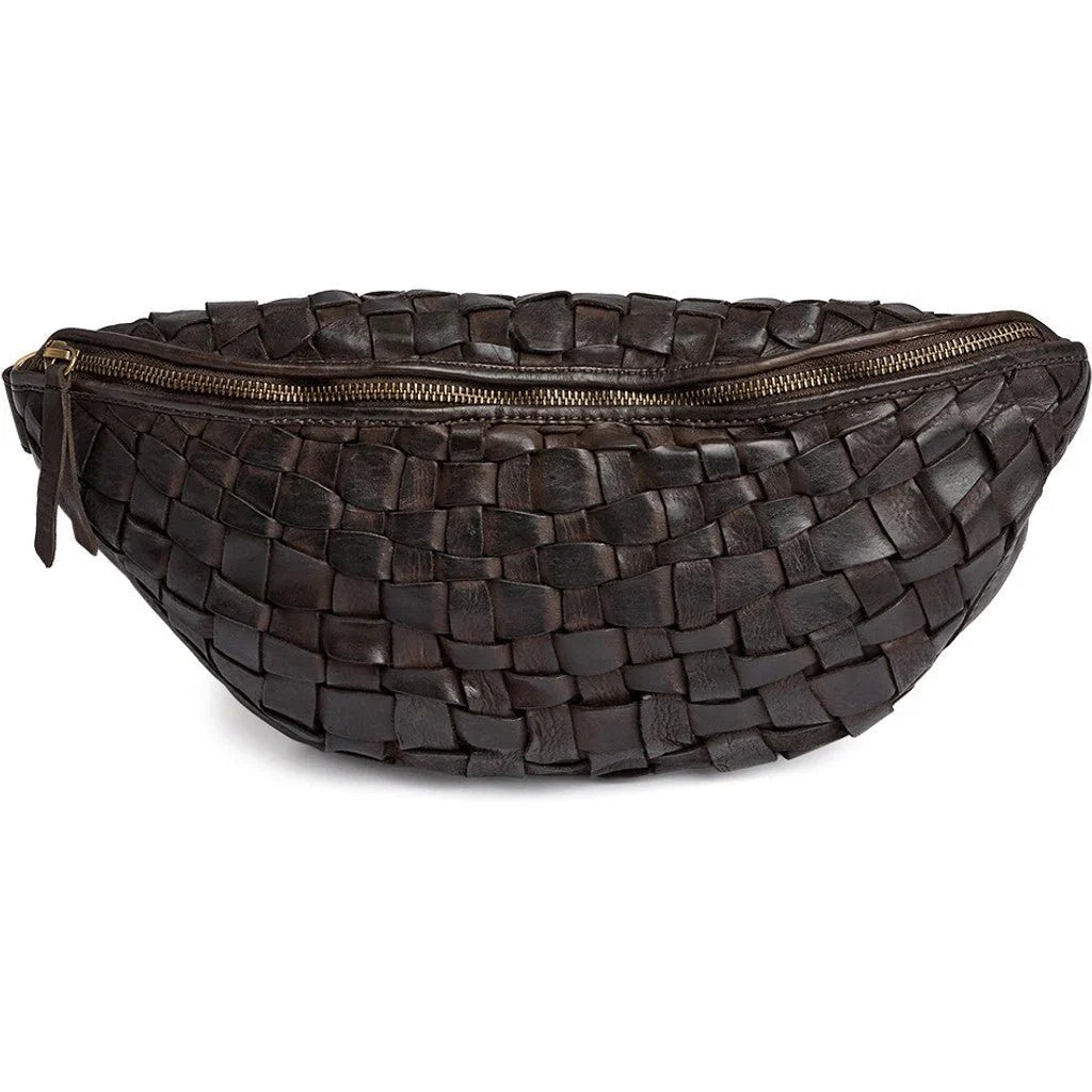 Warsaw bumbag van handgevlochten leer - Dark Brown
