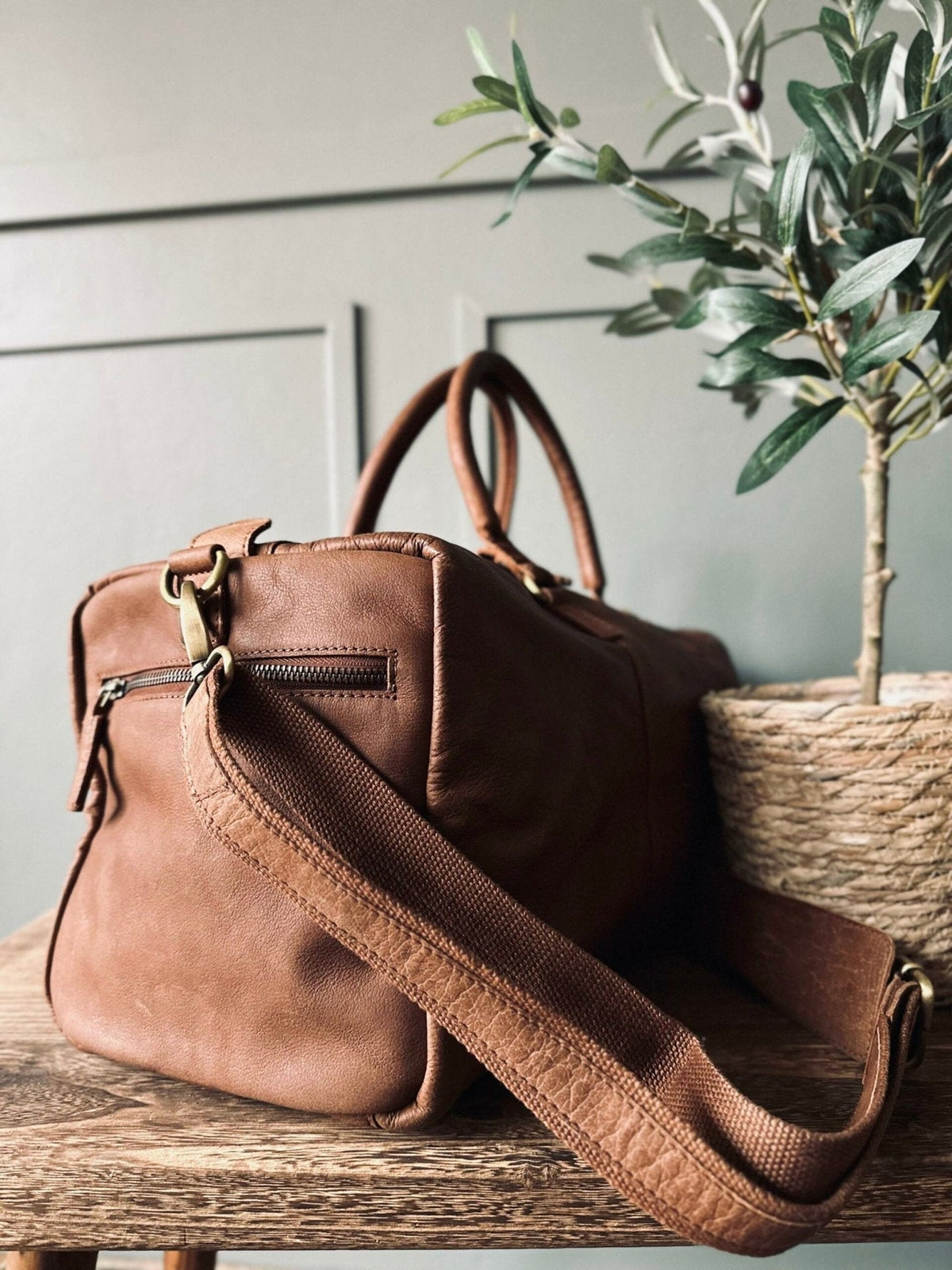 Weekendtaske – Cognac Buffalo - VIAMAJA.DK