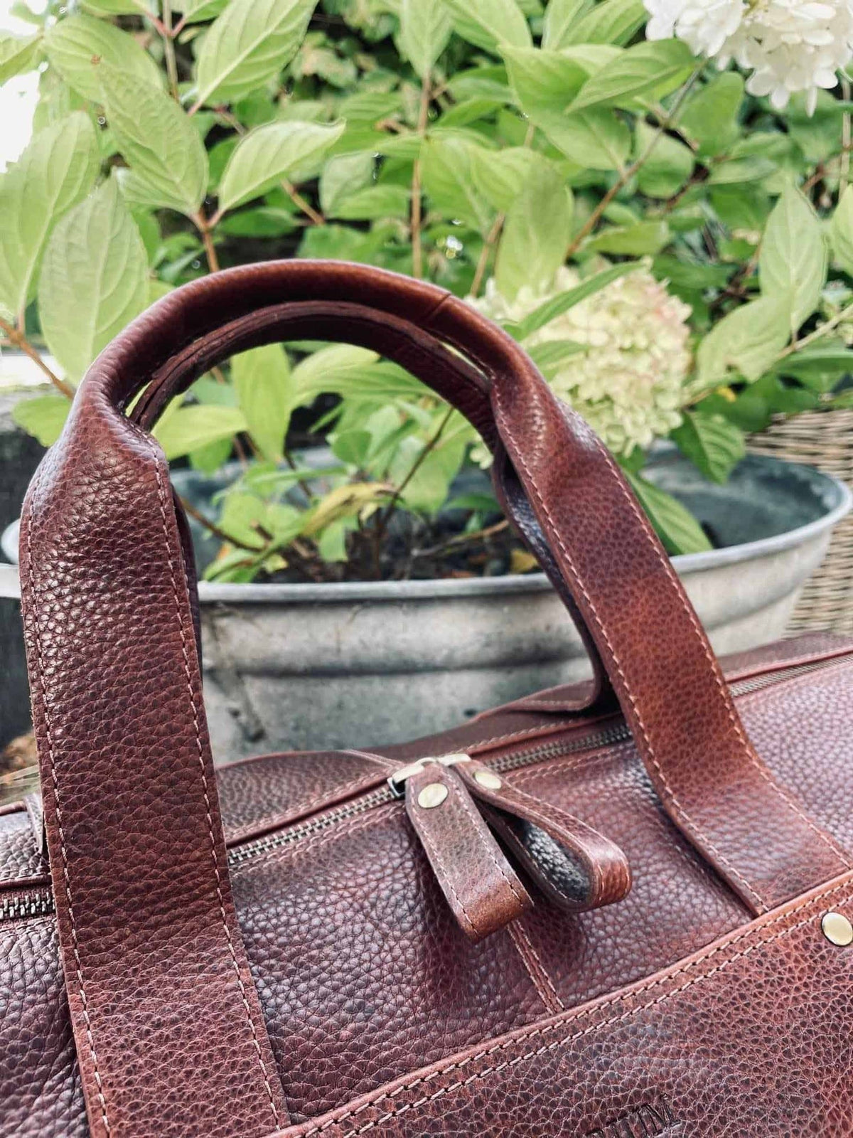 Weekendtaske Deluxe - Vintage cognac - VIAMAJA.DK