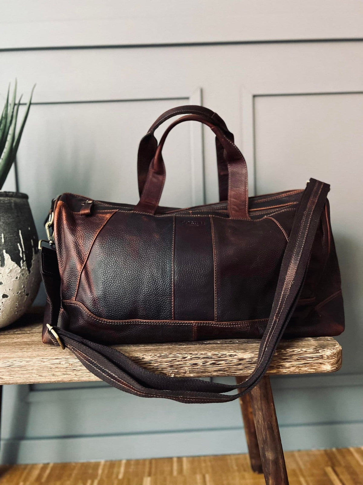 Weekendtaske - MILANO Vintage brown - VIAMAJA.DK