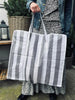 XL strandtas met Strib - Zwart